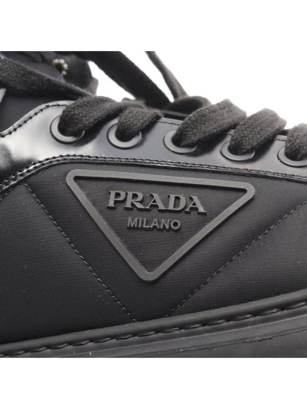 Prada Sneakers Re-Nylon Macro High Top Nylon Leather Cut - Picture 10 of 11
